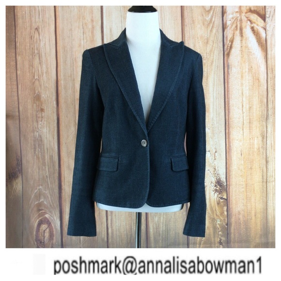 💸How & Wen Blue Lined Short Blazer size 6 - Picture 1 of 8